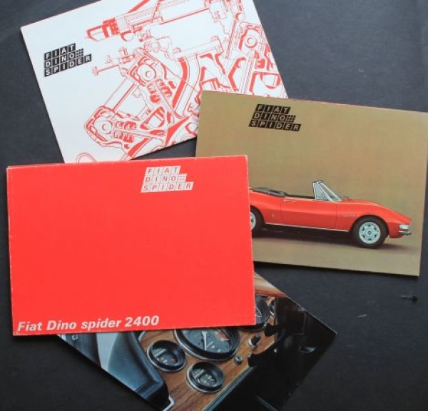 Fiat Dino Spider 2400 Modelprogram 1967 Carbrochure map (7989)